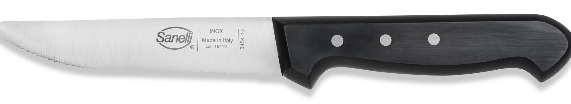 COLTELLO LAMA SEGHETTATA PUNTA TONDA CM.13