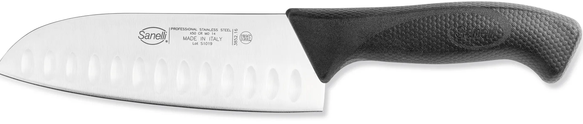 COLTELLO SANTOKU OLIVATO CM.16