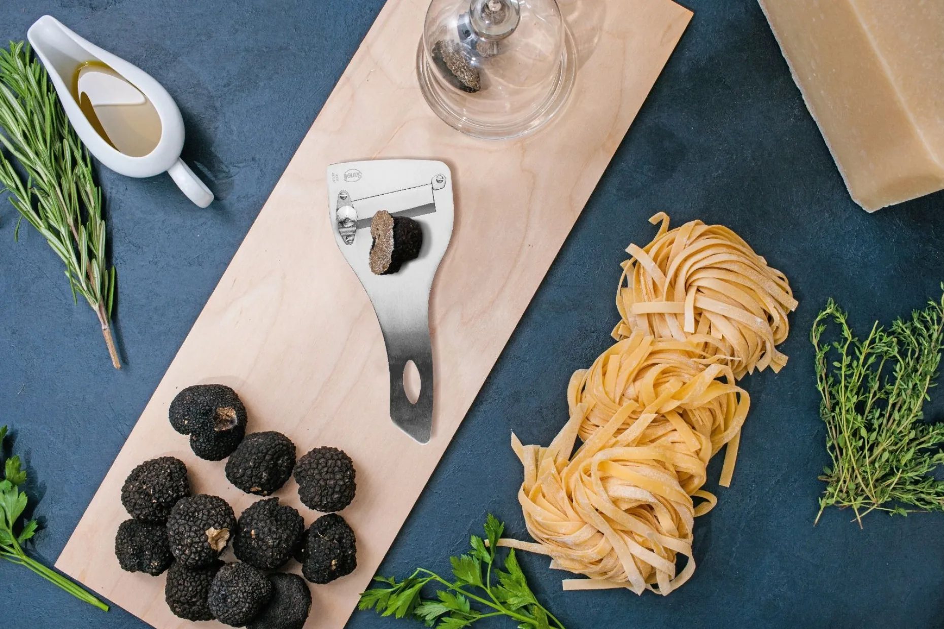 TAGLIATARTUFI SAN-SLICE MANICO LEGNO INOX LAMA LISCIA